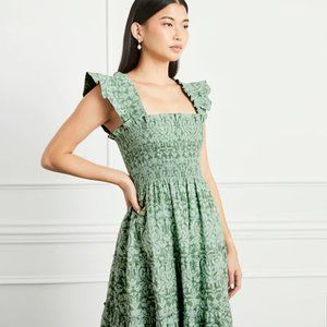 Hill House Ellie Nap Dress Green Jacquard, Size Small